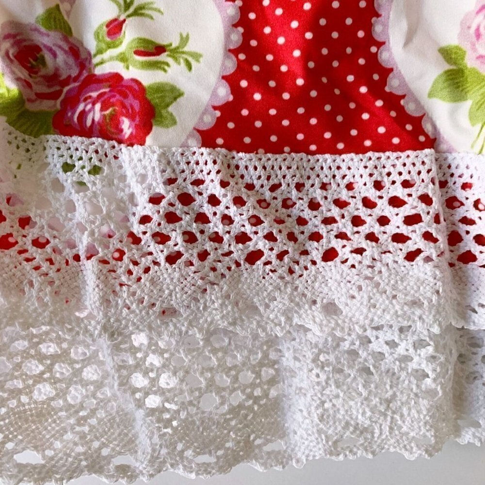 NEW Adorable Sweetness Girl Red Hearts Floral Dress 5T - Picture 5 of 13